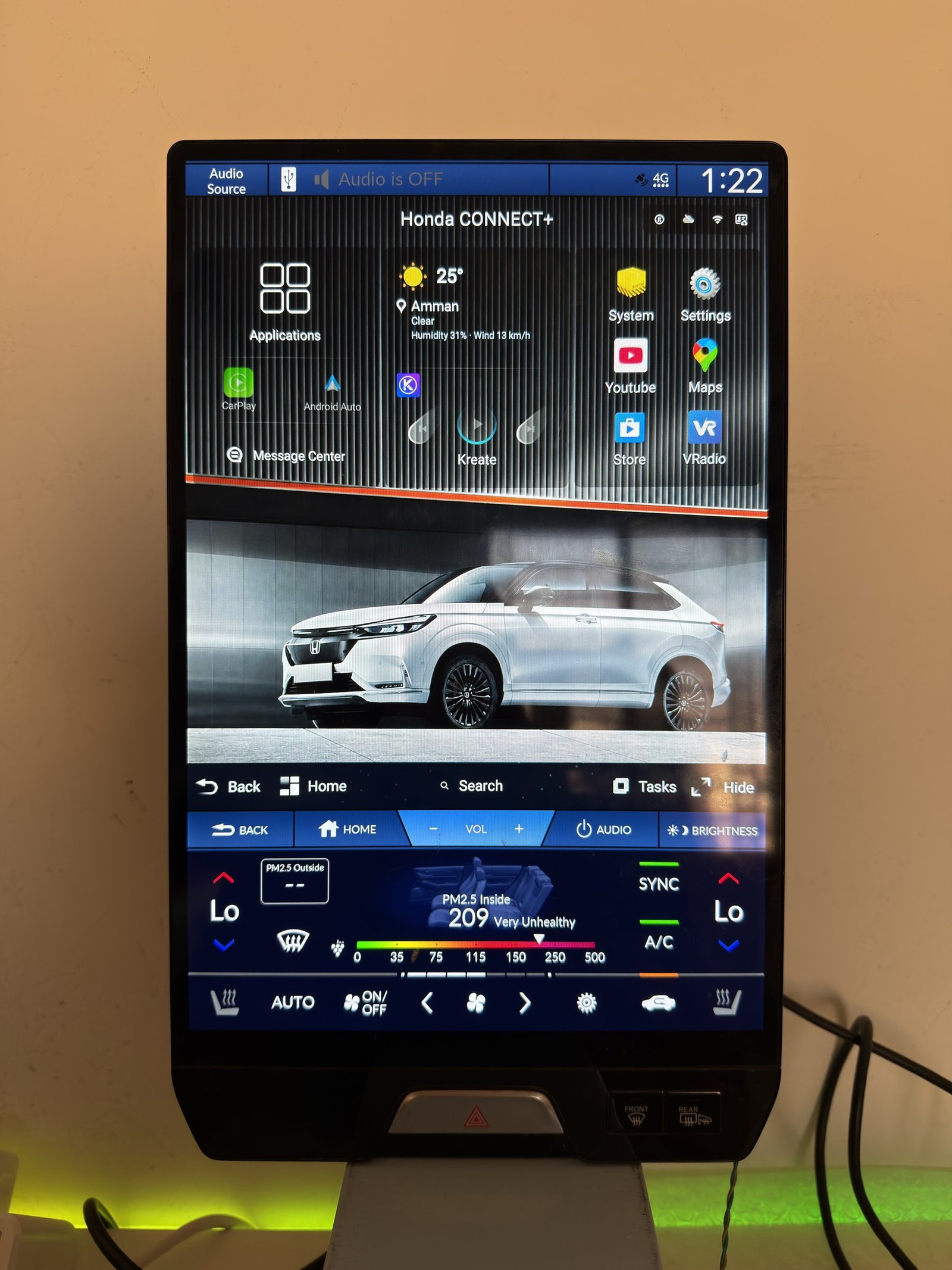 Honda Connect+ home screen